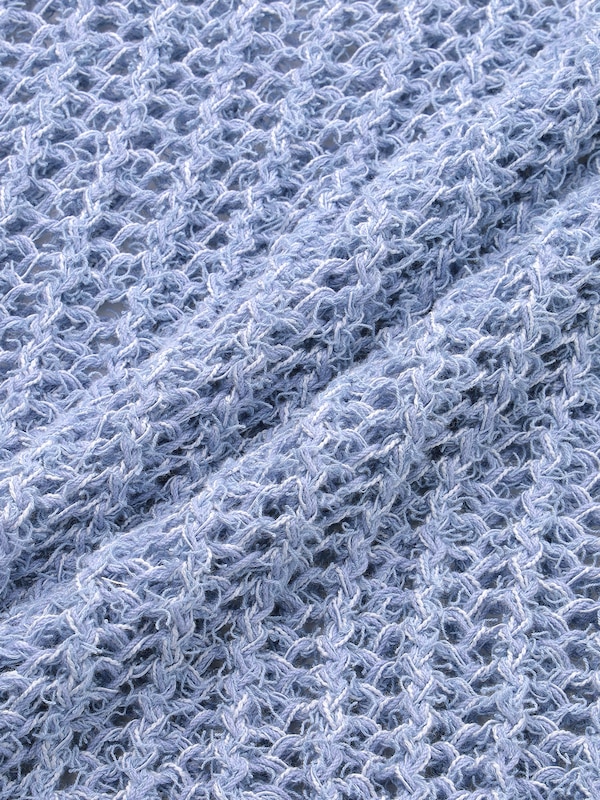 コットンブレンドフェザーメッシュセーター