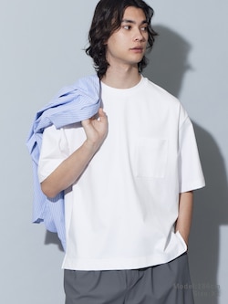 2025年モデル ストレッチコットンブレンドポケットTシャツ
