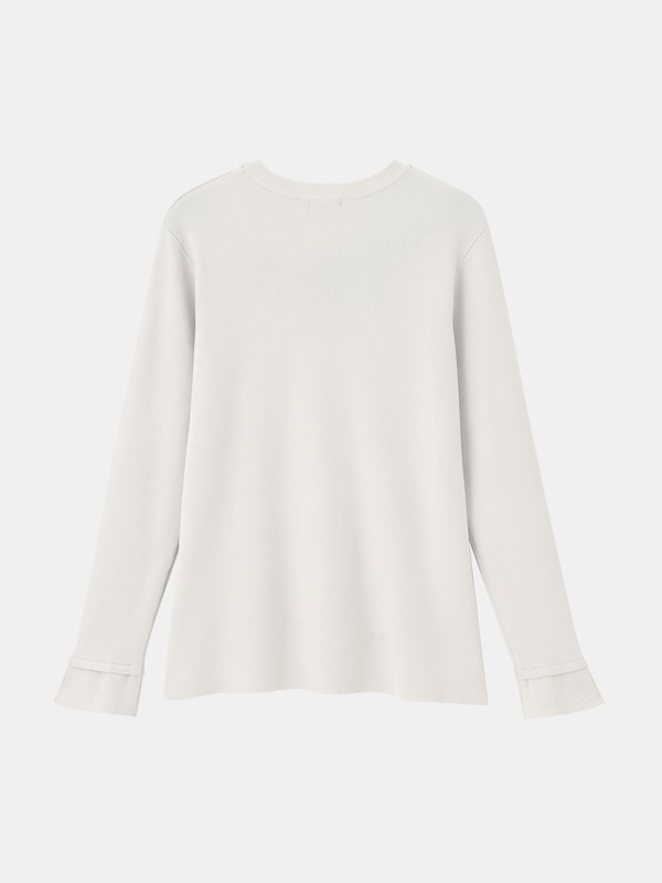 ビジューネックニットプルオーバー（長袖）