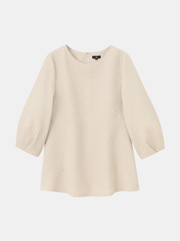 ジャカードペプラムブラウス（7分袖）