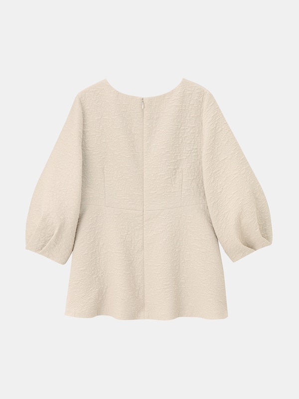 ジャカードペプラムブラウス（7分袖）