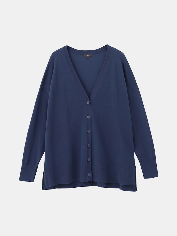コットンアセテートブレンドリラックスカーディガン