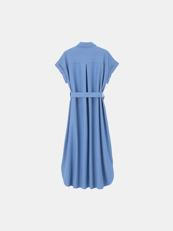 シャンブレーシャツワンピース（半袖）