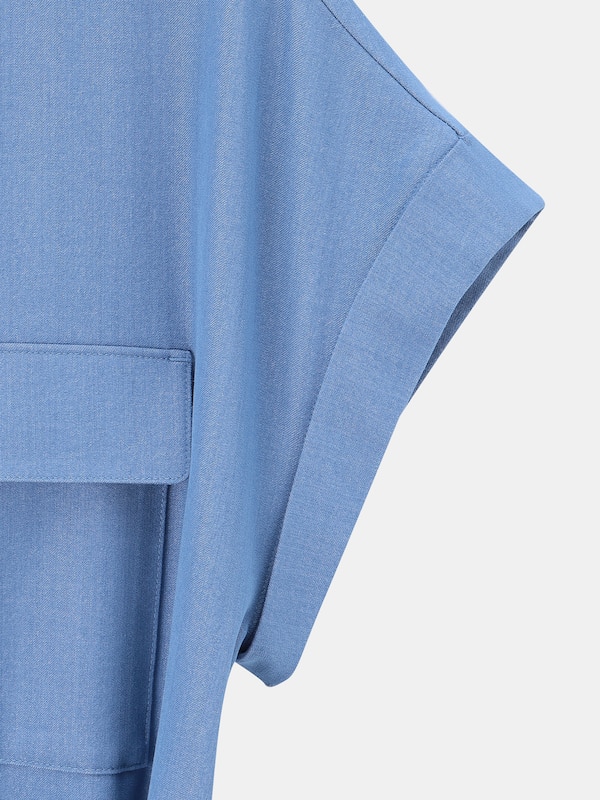 シャンブレーシャツワンピース（半袖）