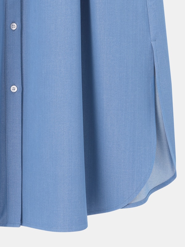 シャンブレーシャツワンピース（半袖）