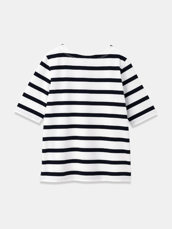 コットンボーダーTシャ  ツ（5分袖）