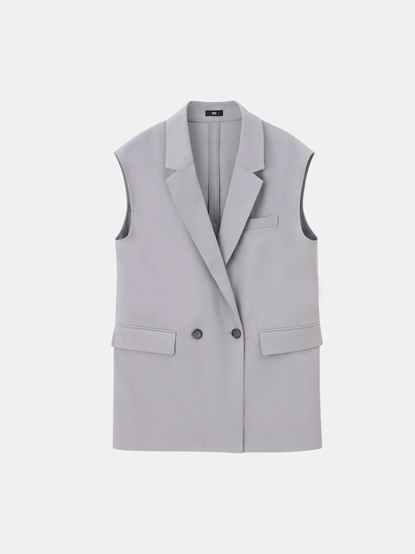 リネンブレンドテーラードジレ