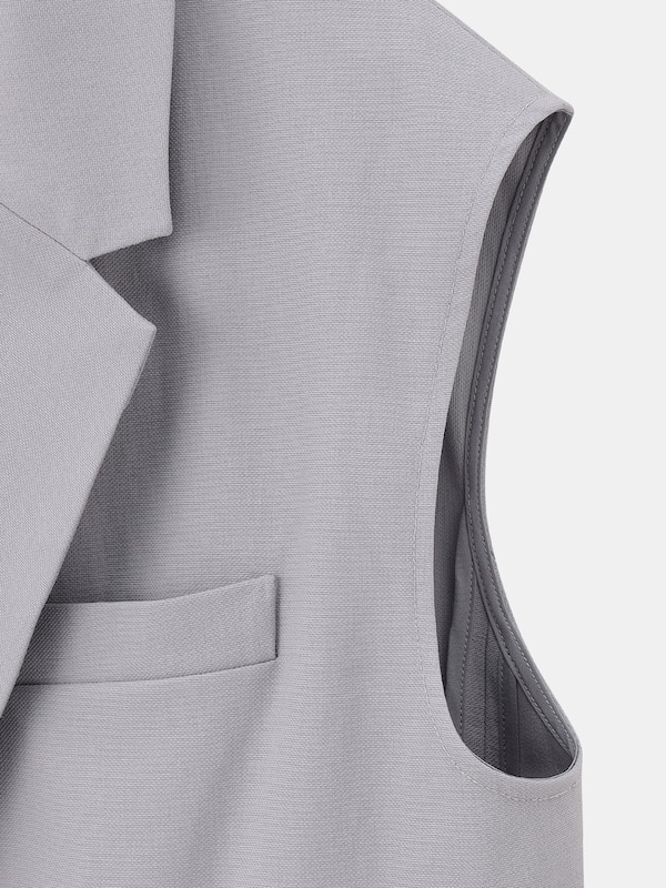 リネンブレンドテーラードジレ