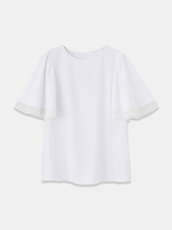 ジョーゼットシアーフレアスリーブブラウス