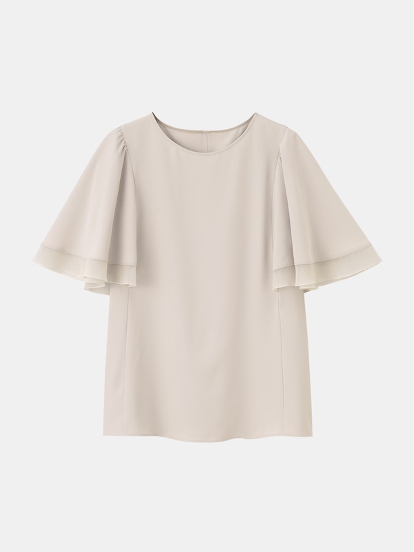 ジョーゼットシアーフレアスリーブブラウス