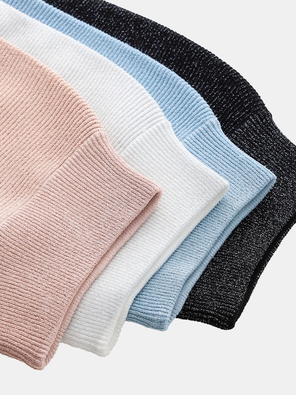 ラメミックスVネックセーター（5分袖）