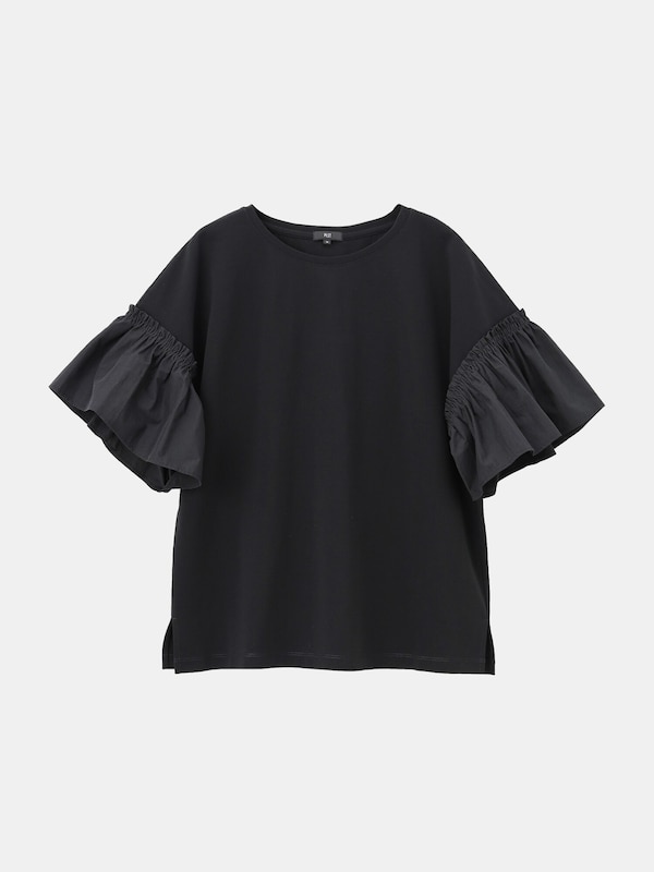 フリルスリーブドッキングTシャツ（接触冷感/吸汗速乾/抗菌防臭）（半袖）