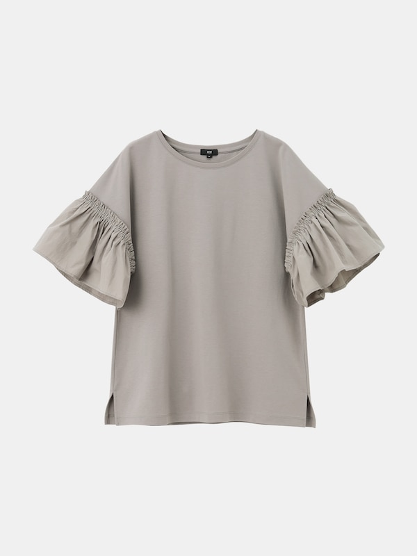 フリルスリーブドッキングTシャツ（接触冷感/吸汗速乾/抗菌防臭）（半袖）