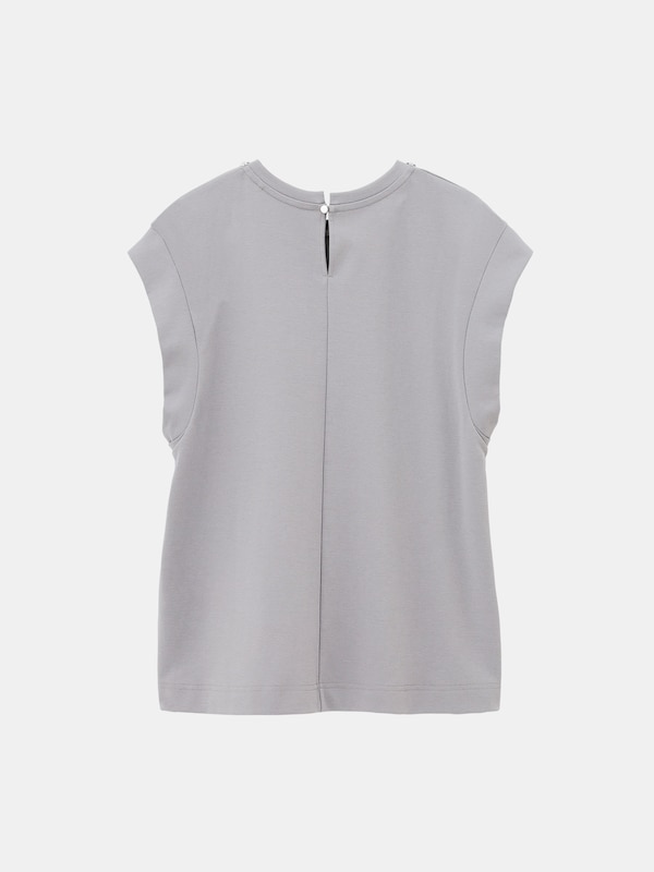 ビジューネックダブルスリーブTシャツ（半袖）