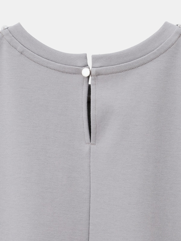 ビジューネックダブルスリーブTシャツ（半袖）