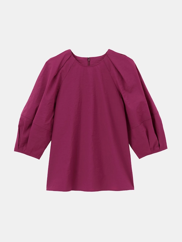 ハイストレッチナイロンランタンスリーブブラウス（半袖）