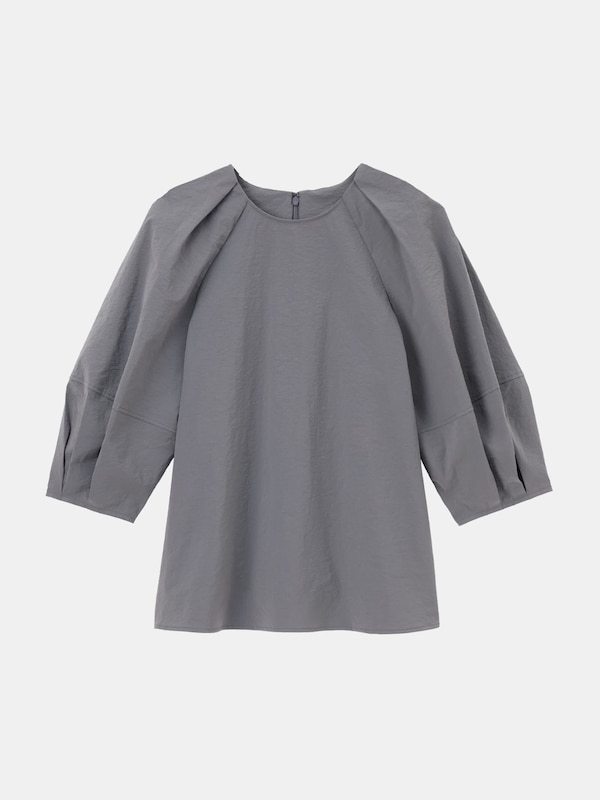 ハイストレッチナイロンランタンスリーブブラウス（半袖）