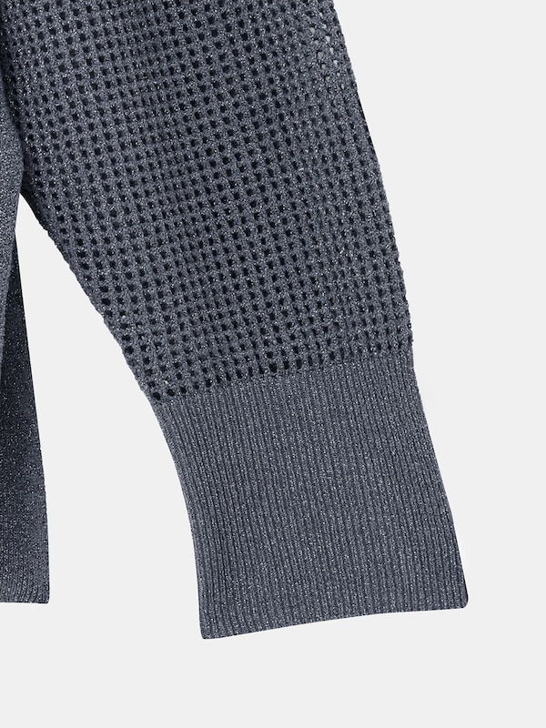 ラメメッシュVネックカーディガン（長袖）