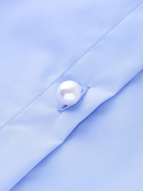 パールボタンペプラムシャツ
