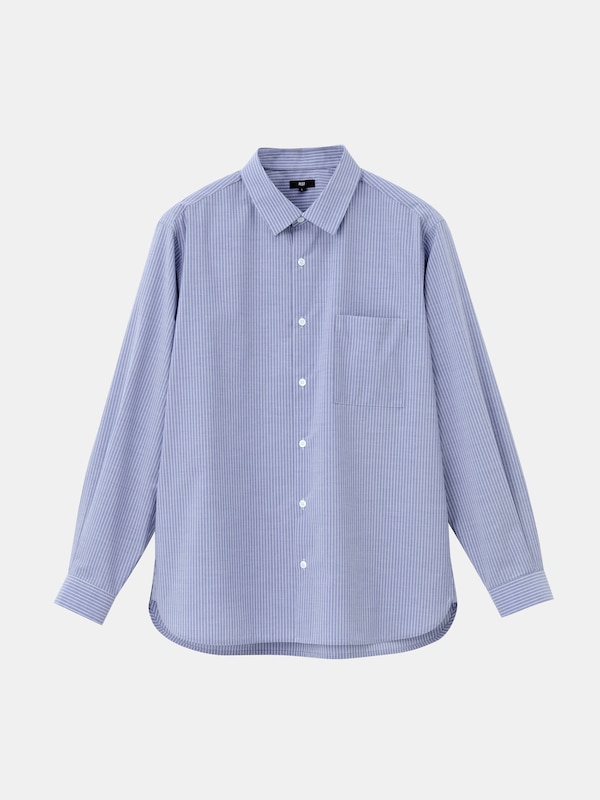 キュプラブレンドレギュラーカラーシャツ（長袖）