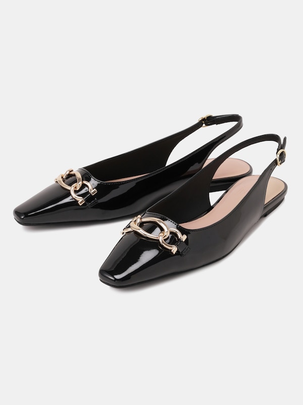 メタルパーツスリングバックシューズ