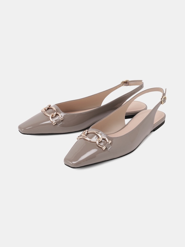 メタルパーツスリングバックシューズ