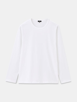 シルキーコットンクルーネックTシャツ（長袖）