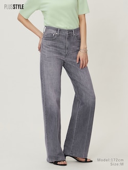 【丈長め】ハイライズワイドジーンズ