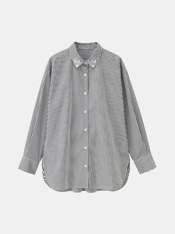 ビジューカラーシャツ（長袖）