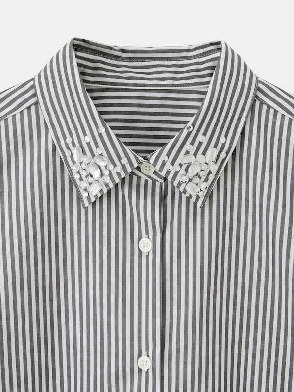 ビジューカラーシャツ（長袖）