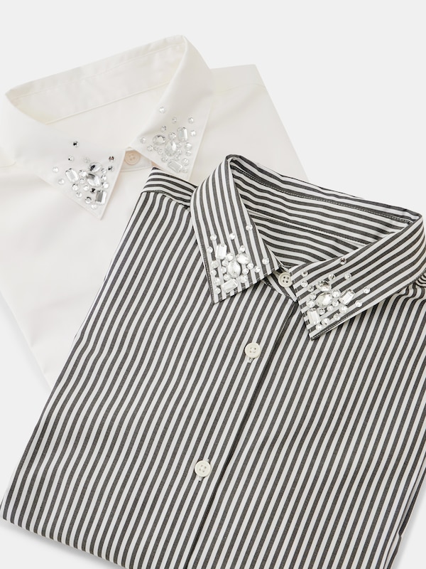 ビジューカラーシャツ（長袖）