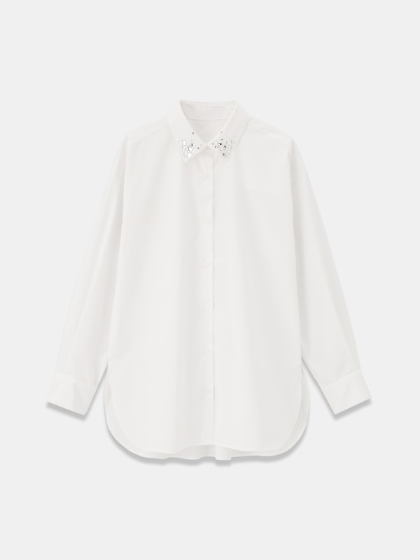 ビジューカラーシャツ（長袖）