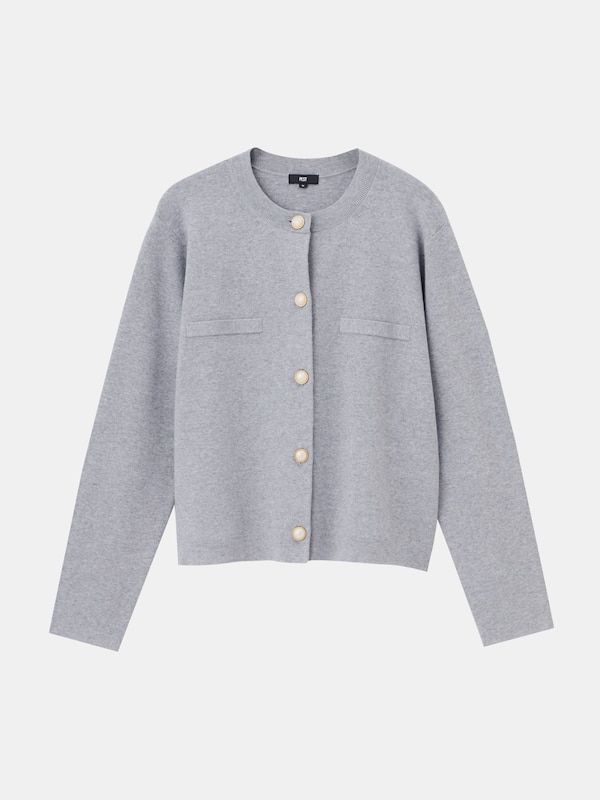 レーヨンブレンドパールボタンカーディガン