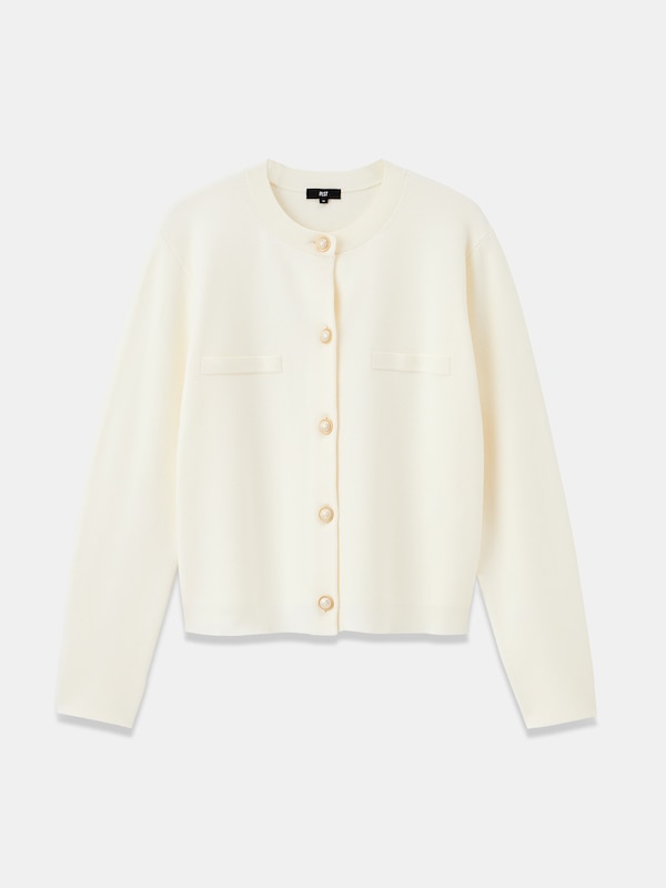 レーヨンブレンドパールボタンカーディガン