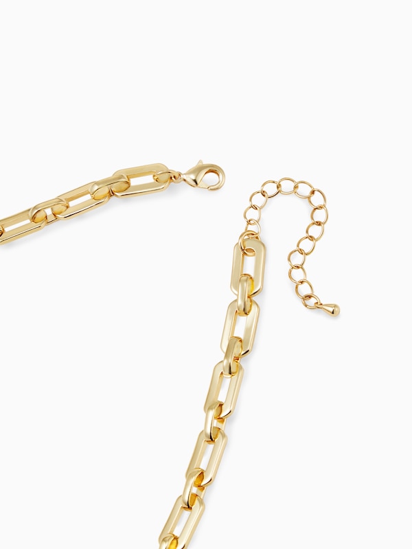 スクエアチェーンショートネックレス