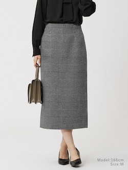 ウールブレンドリバーナロースカート