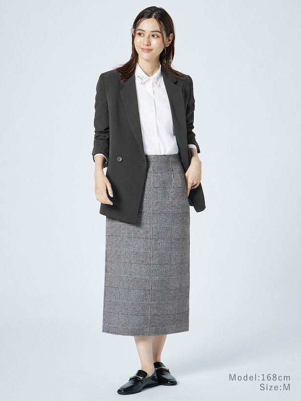 ウールブレンドリバーナロースカート