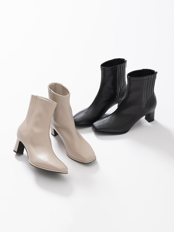 PLST(プラステ)公式 | スクエアトゥストレッチショートブーツ 