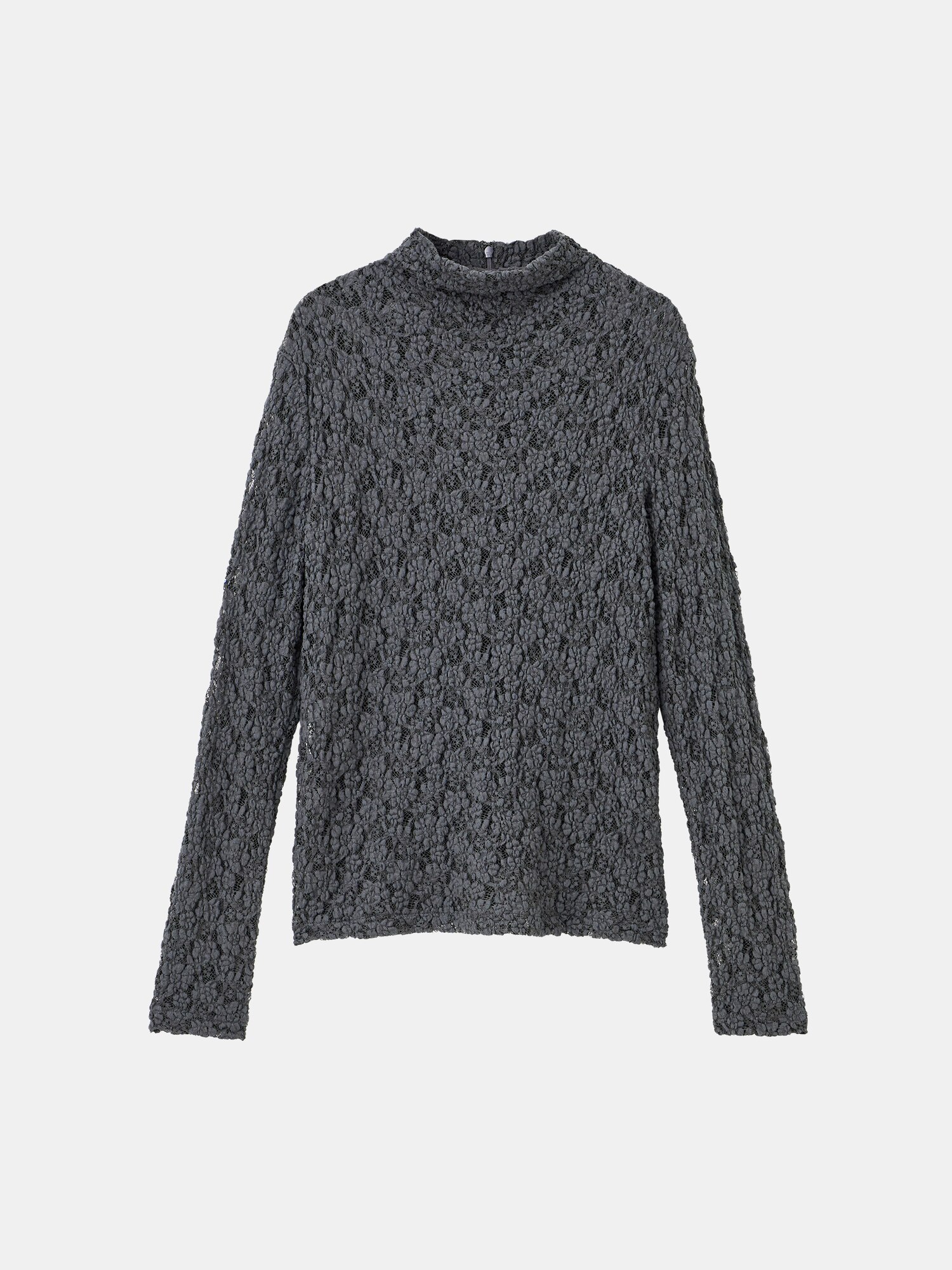 専用 未使用に近い 25SS PLST プラステ シアークロップドシャツ グレー PLST(プラステ)公式 | レースハイネックプルオーバー（長袖）