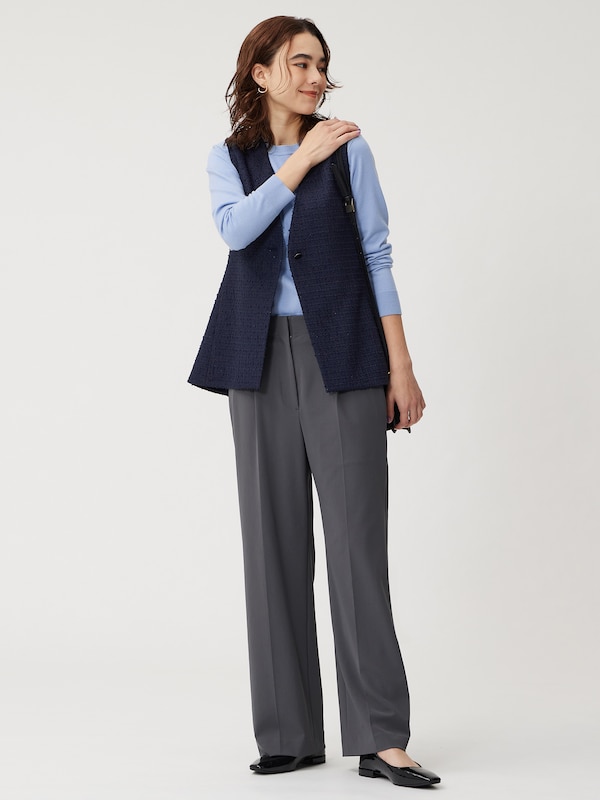 2024年モデル エク�ストラファインメリノウールブレンドクルーネックセーター