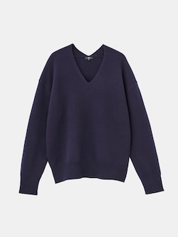 2024年モデル エクストラファインメリノウールミドルゲージVネックセーター