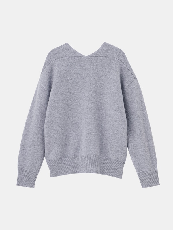 2024年モデル エクストラファインメリノウールミドルゲージVネックセーター