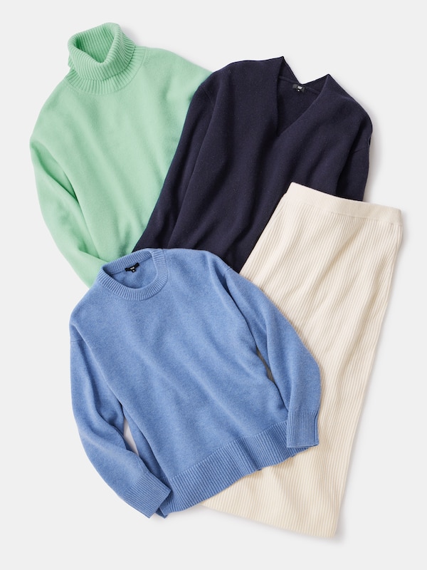 2024年モデル エクストラファインメリノウールミドルゲージVネックセーター