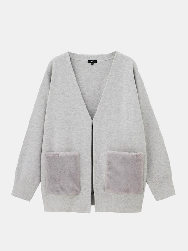 フェイクファーポケットカーディガン