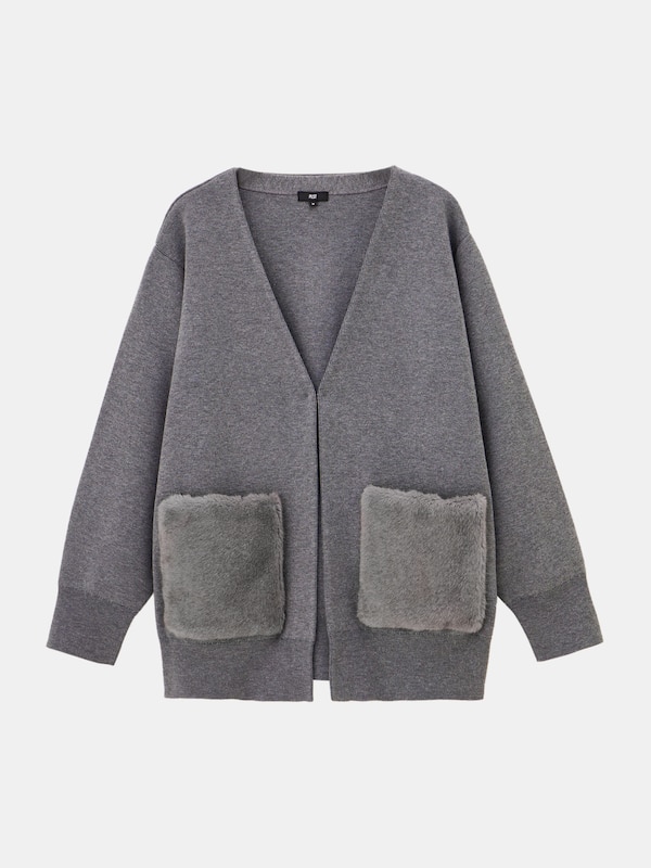 フェイクファーポケットカーディガン
