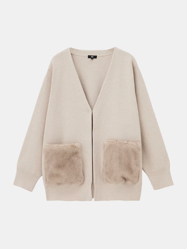 フェイクファーポケットカーディガン