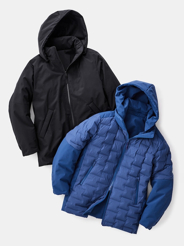 ダウンパデッドコンビリバーシブルコート