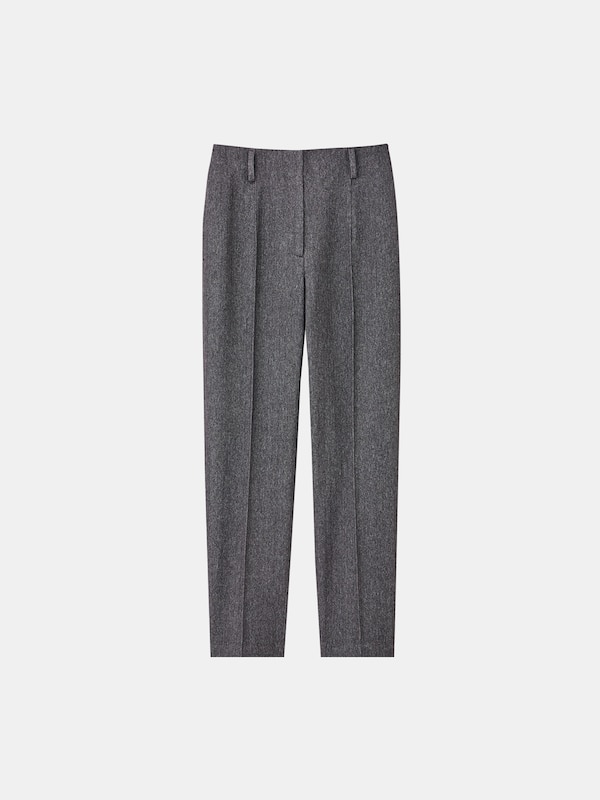 ヘリンボーンハイウエストテーパードパンツ