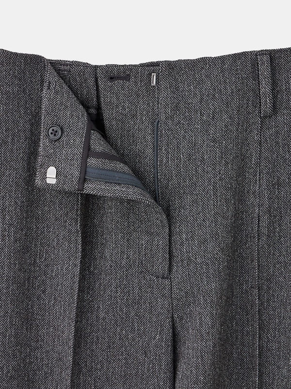 ヘリンボーンハイウエストテーパードパンツ