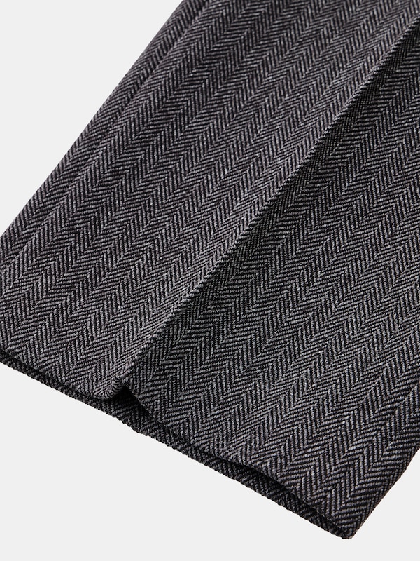 ヘリンボーンハイウエストテーパードパンツ